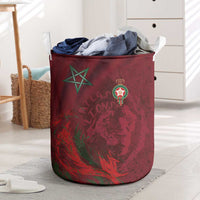 Morocco National Football Laundry Basket The Atlas Lions Grunge with National Flag - Wonder Print Shop