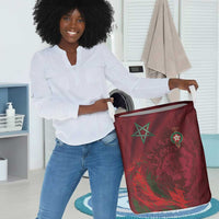 Morocco National Football Laundry Basket The Atlas Lions Grunge with National Flag - Wonder Print Shop