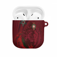 Morocco National Football AirPods Case The Atlas Lions Grunge with National Flag - Wonder Print Shop
