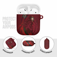 Morocco National Football AirPods Case The Atlas Lions Grunge with National Flag - Wonder Print Shop