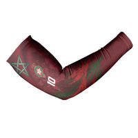 Custom Morocco National Football Arm Sleeves The Atlas Lions Grunge with National Flag - Wonder Print Shop