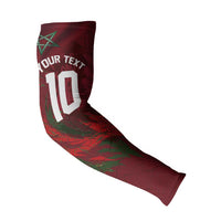 Custom Morocco National Football Arm Sleeves The Atlas Lions Grunge with National Flag - Wonder Print Shop