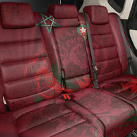 Morocco National Football Back Car Seat Cover The Atlas Lions Grunge with National Flag - Wonder Print Shop