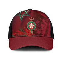 Morocco National Football Baseball Net Cap The Atlas Lions Grunge with National Flag - Wonder Print Shop