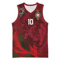 Custom Morocco National Football Basketball Jersey The Atlas Lions Grunge with National Flag - Wonder Print Shop