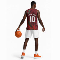 Custom Morocco National Football Basketball Jersey The Atlas Lions Grunge with National Flag - Wonder Print Shop