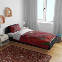 Morocco National Football Bedding Set The Atlas Lions Grunge with National Flag - Wonder Print Shop