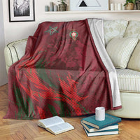 Morocco National Football Blanket The Atlas Lions Grunge with National Flag - Wonder Print Shop