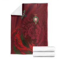 Morocco National Football Blanket The Atlas Lions Grunge with National Flag - Wonder Print Shop