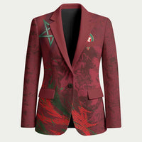 Custom Morocco National Football Blazer The Atlas Lions Grunge with National Flag - Wonder Print Shop