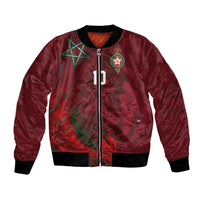 Custom Morocco National Football Bomber Jacket The Atlas Lions Grunge with National Flag - Wonder Print Shop