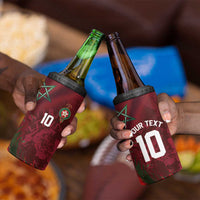 Custom Morocco National Football 4 in 1 Can Cooler Tumbler The Atlas Lions Grunge with National Flag - Wonder Print Shop