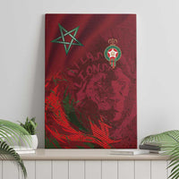 Morocco National Football Canvas Wall Art The Atlas Lions Grunge with National Flag - Wonder Print Shop