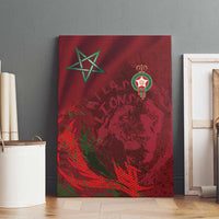 Morocco National Football Canvas Wall Art The Atlas Lions Grunge with National Flag - Wonder Print Shop