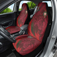 Morocco National Football Car Seat Cover The Atlas Lions Grunge with National Flag - Wonder Print Shop