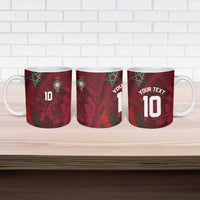 Custom Morocco National Football Ceramic Mug The Atlas Lions Grunge with National Flag - Wonder Print Shop
