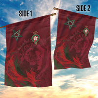 Morocco National Football Garden Flag The Atlas Lions Grunge with National Flag - Wonder Print Shop