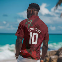 Custom Morocco National Football Hawaiian Shirt The Atlas Lions Grunge with National Flag - Wonder Print Shop
