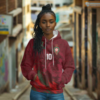 Custom Morocco National Football Hoodie The Atlas Lions Grunge with National Flag - Wonder Print Shop
