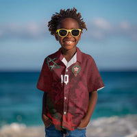 Custom Morocco National Football Kid Hawaiian Shirt The Atlas Lions Grunge with National Flag - Wonder Print Shop