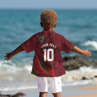 Custom Morocco National Football Kid Hawaiian Shirt The Atlas Lions Grunge with National Flag - Wonder Print Shop