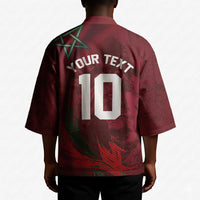 Custom Morocco National Football Kimono The Atlas Lions Grunge with National Flag - Wonder Print Shop