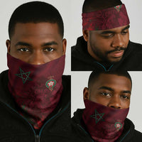 Morocco National Football Neck Gaiter The Atlas Lions Grunge with National Flag - Wonder Print Shop