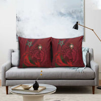 Morocco National Football Pillow Cover The Atlas Lions Grunge with National Flag - Wonder Print Shop