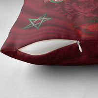 Morocco National Football Pillow Cover The Atlas Lions Grunge with National Flag - Wonder Print Shop
