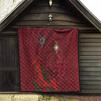Morocco National Football Quilt The Atlas Lions Grunge with National Flag - Wonder Print Shop