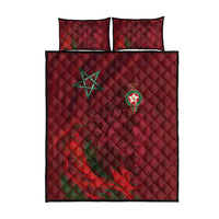Morocco National Football Quilt Bed Set The Atlas Lions Grunge with National Flag - Wonder Print Shop