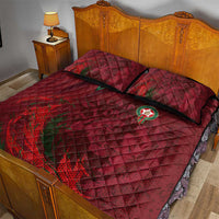 Morocco National Football Quilt Bed Set The Atlas Lions Grunge with National Flag - Wonder Print Shop