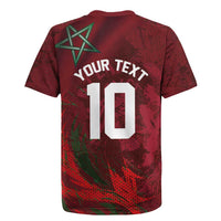 Custom Morocco National Football Rugby Jersey The Atlas Lions Grunge with National Flag - Wonder Print Shop
