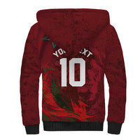 Custom Morocco National Football Sherpa Hoodie The Atlas Lions Grunge with National Flag - Wonder Print Shop