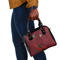 Morocco National Football Shoulder Handbag The Atlas Lions Grunge with National Flag - Wonder Print Shop