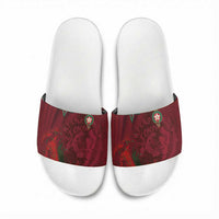 Morocco National Football Slide Sandals The Atlas Lions Grunge with National Flag - Wonder Print Shop