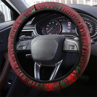 Morocco National Football Steering Wheel Cover The Atlas Lions Grunge with National Flag - Wonder Print Shop