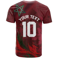 Custom Morocco National Football T shirt The Atlas Lions Grunge with National Flag - Wonder Print Shop