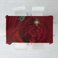 Morocco National Football Tablecloth The Atlas Lions Grunge with National Flag - Wonder Print Shop