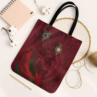 Morocco National Football Tote Bag The Atlas Lions Grunge with National Flag - Wonder Print Shop