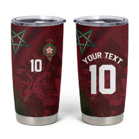 Custom Morocco National Football Tumbler Cup The Atlas Lions Grunge with National Flag - Wonder Print Shop