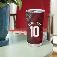 Custom Morocco National Football Tumbler Cup The Atlas Lions Grunge with National Flag - Wonder Print Shop