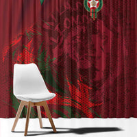 Morocco National Football Window Curtain The Atlas Lions Grunge with National Flag - Wonder Print Shop
