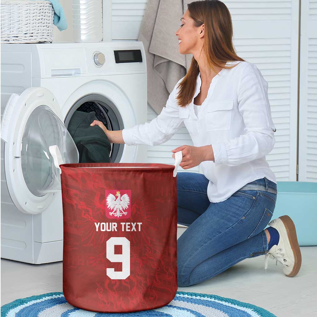 Custom Poland National Football Laundry Basket The Eagles on Flames - Wonder Print Shop