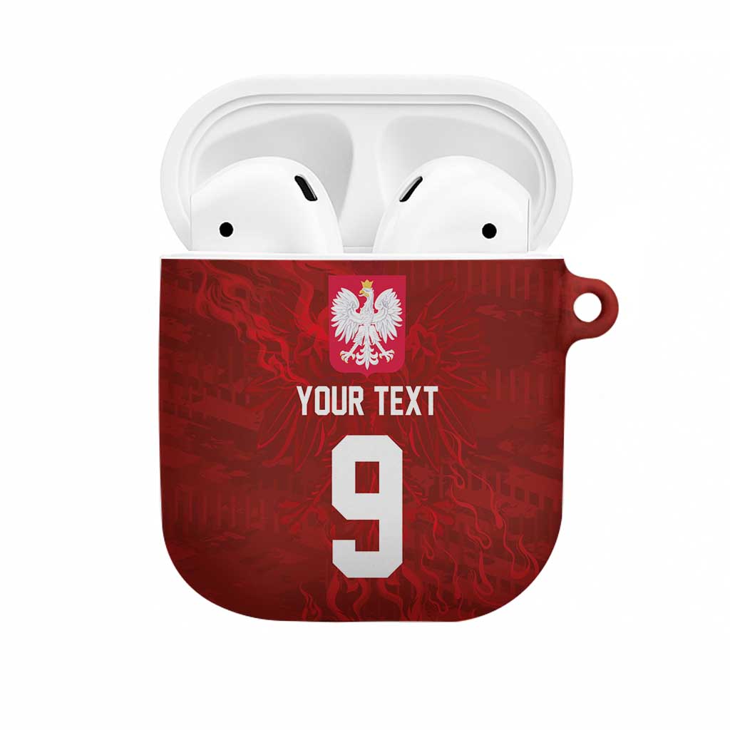 Custom Poland National Football AirPods Case The Eagles on Flames - Wonder Print Shop