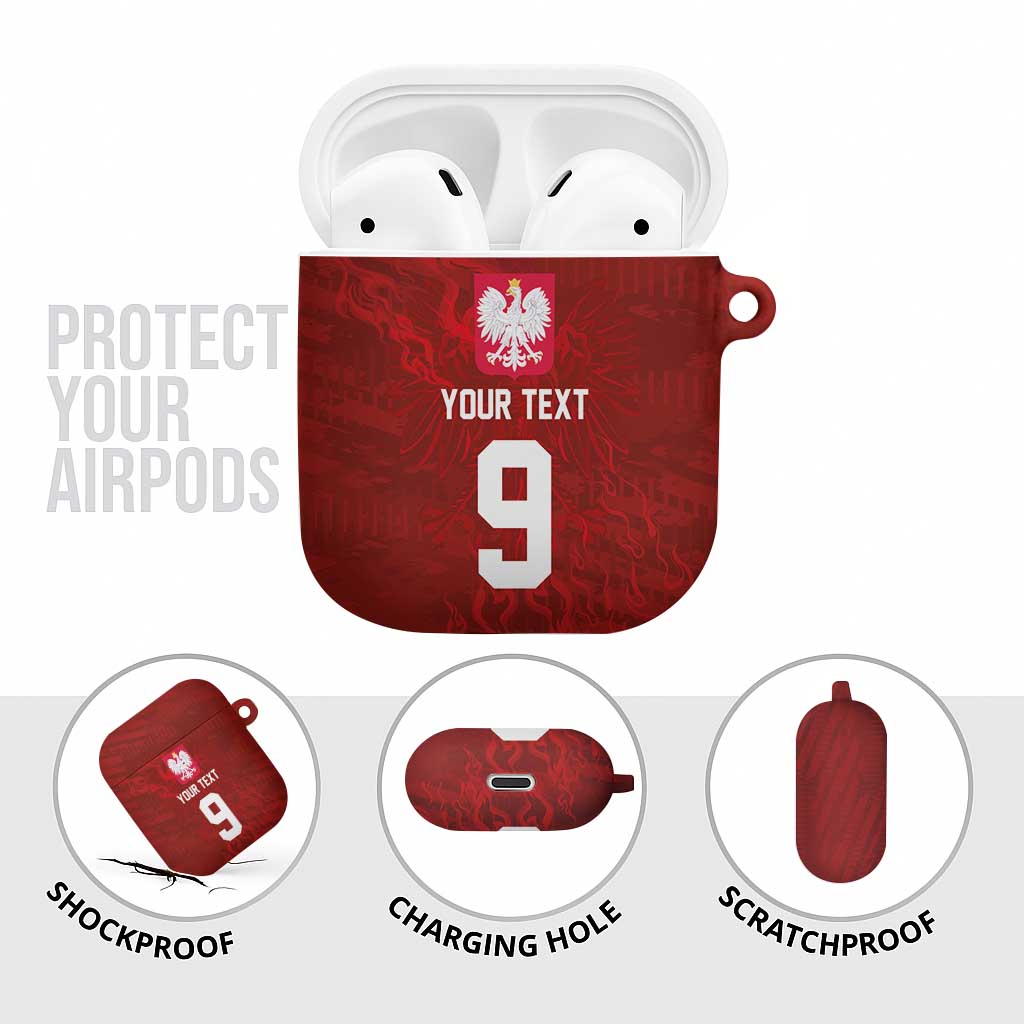 Custom Poland National Football AirPods Case The Eagles on Flames - Wonder Print Shop