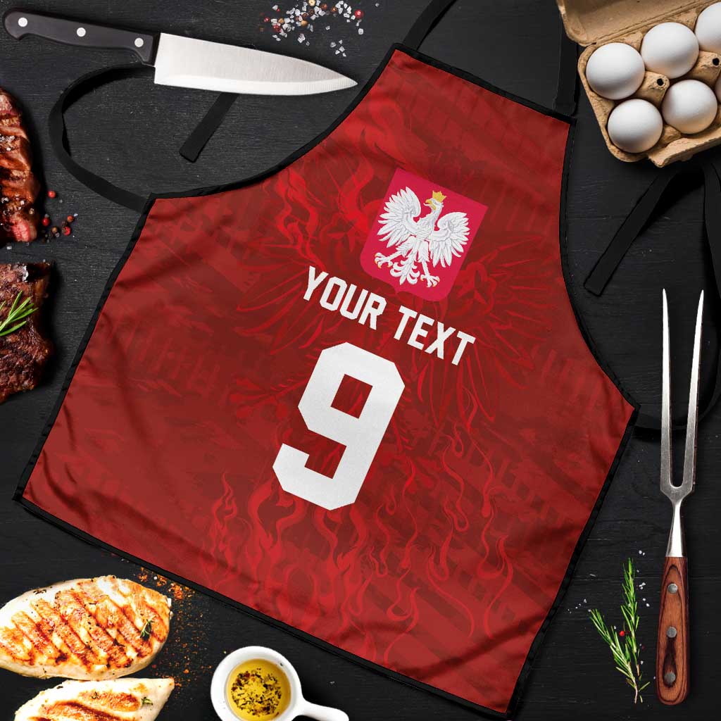 Custom Poland National Football Apron The Eagles on Flames - Wonder Print Shop