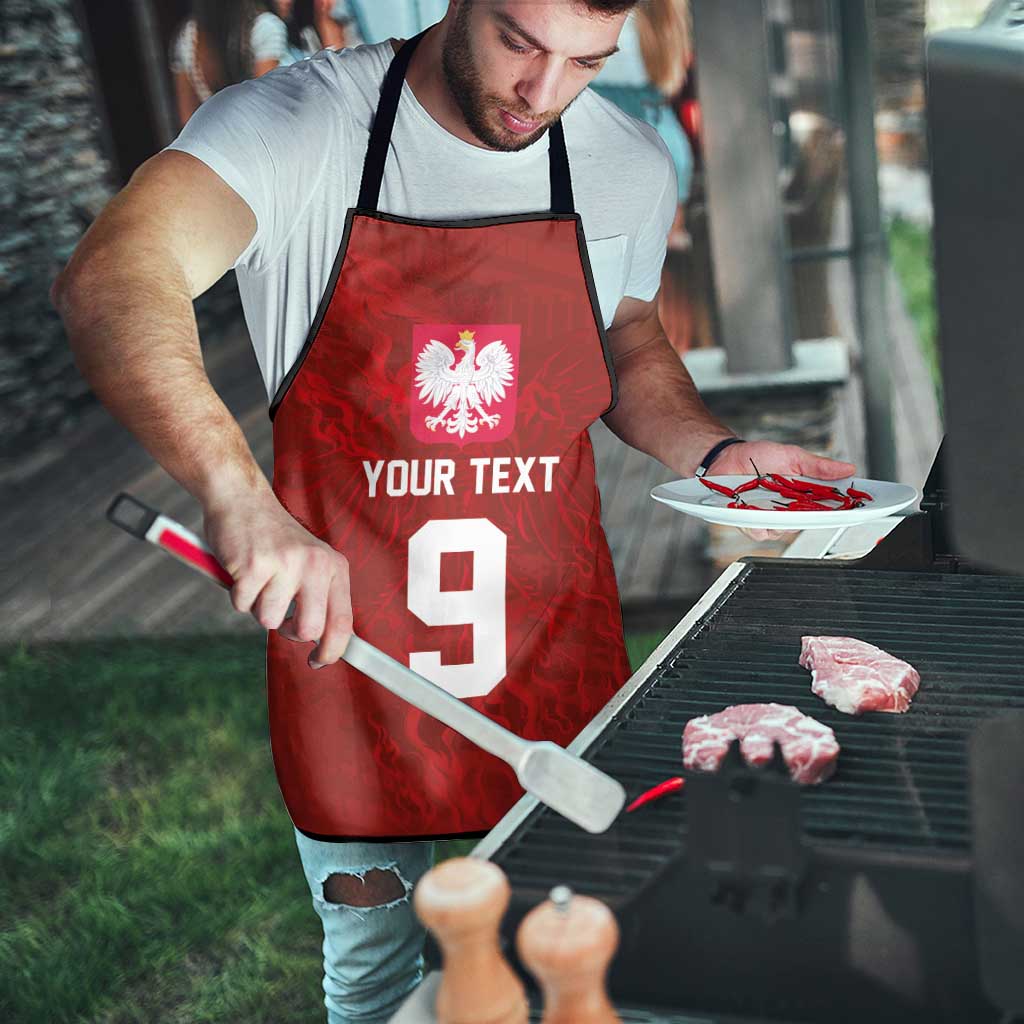 Custom Poland National Football Apron The Eagles on Flames - Wonder Print Shop