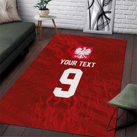 Custom Poland National Football Area Rug The Eagles on Flames - Wonder Print Shop