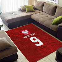 Custom Poland National Football Area Rug The Eagles on Flames - Wonder Print Shop
